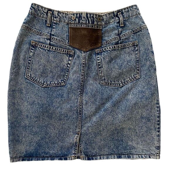 Vintage Weathered Blues Acid Wash Mini Skirt - Picture 2 of 6